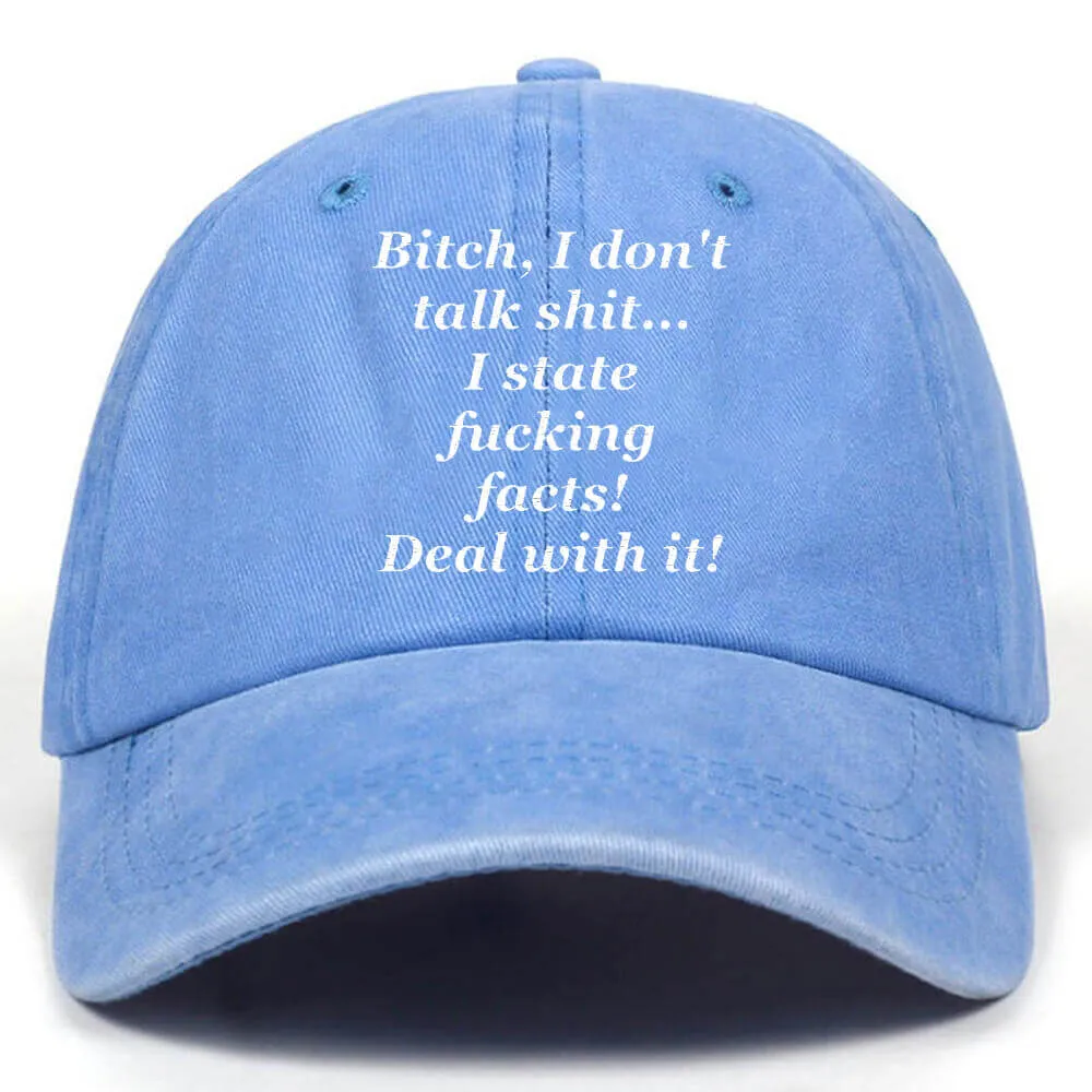 State Fucking Facts Vintage Washed Baseball Cap sold by GTHIC product image thumbnail 4