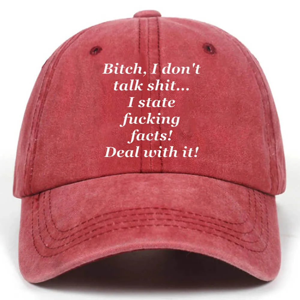 State Fucking Facts Vintage Washed Baseball Cap sold by GTHIC product image thumbnail 2