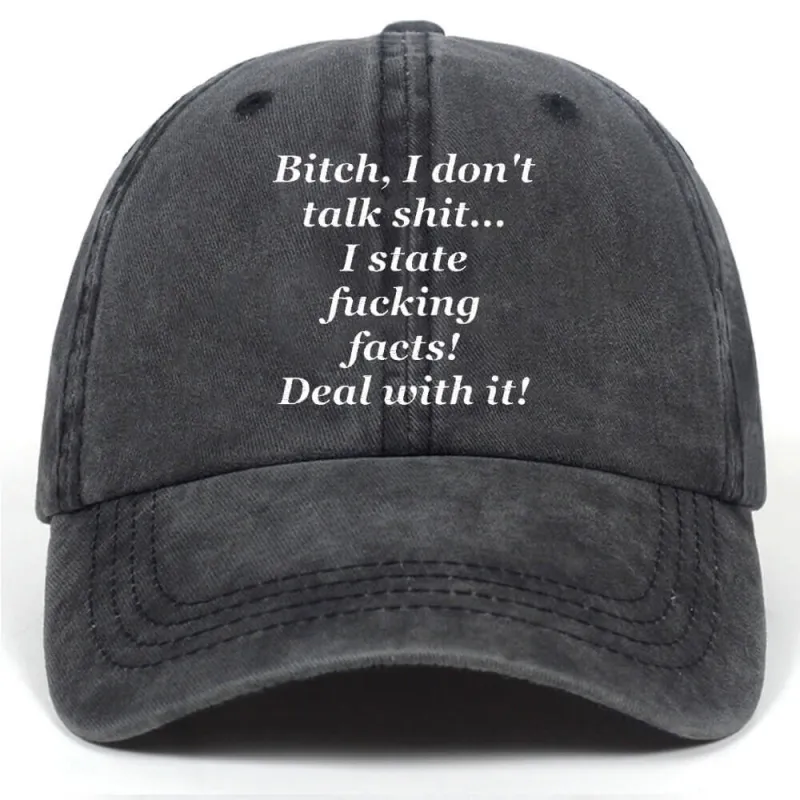 State Fucking Facts Vintage Washed Baseball Cap sold by GTHIC