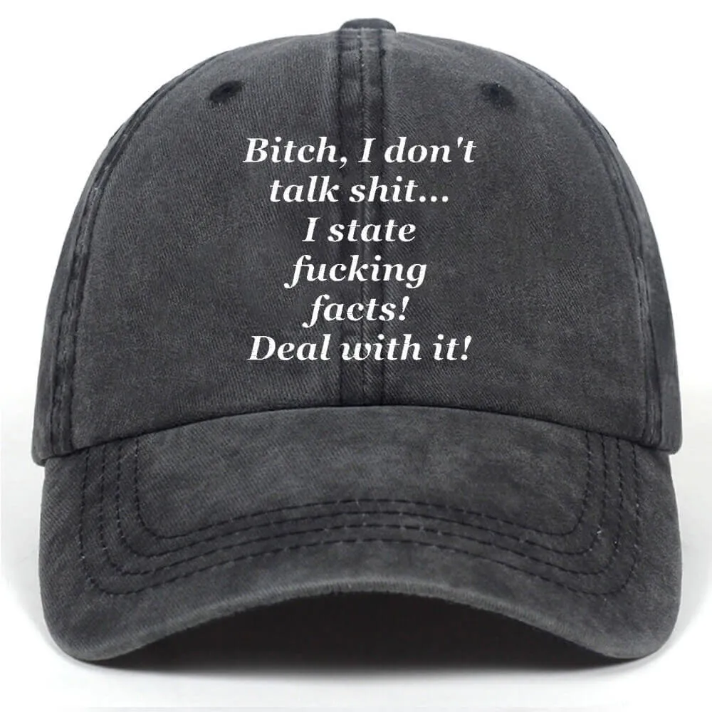 State Fucking Facts Vintage Washed Baseball Cap sold by GTHIC