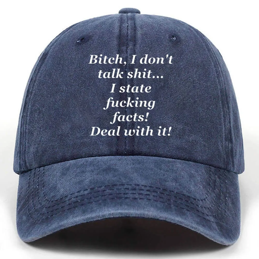 State Fucking Facts Vintage Washed Baseball Cap sold by GTHIC product image thumbnail 3