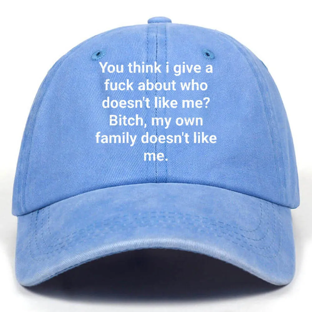 My Family Doesn't Like Me Vintage Washed Baseball Cap sold by GTHIC product image thumbnail 4