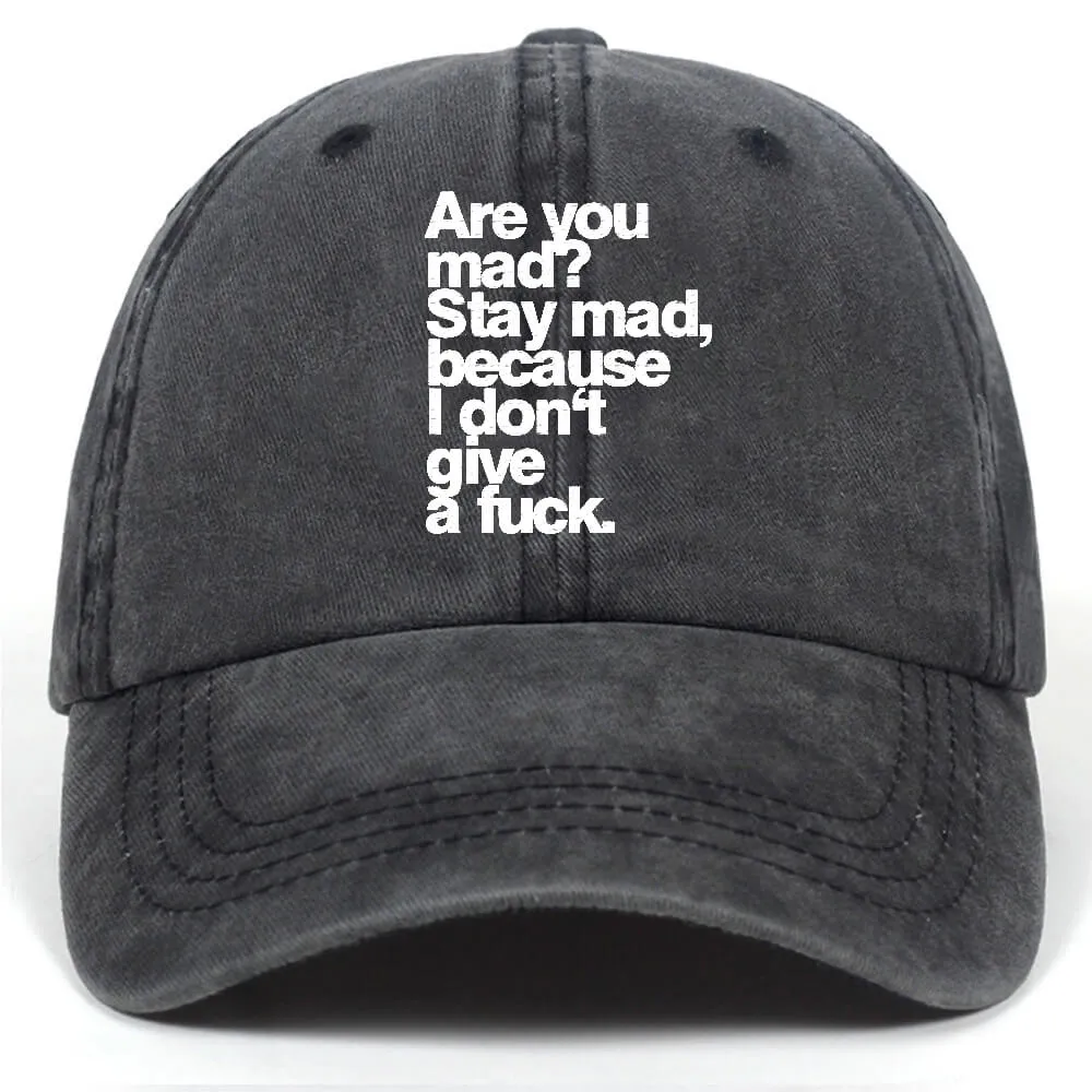 Are You Mad Vintage Washed Baseball Cap sold by GTHIC