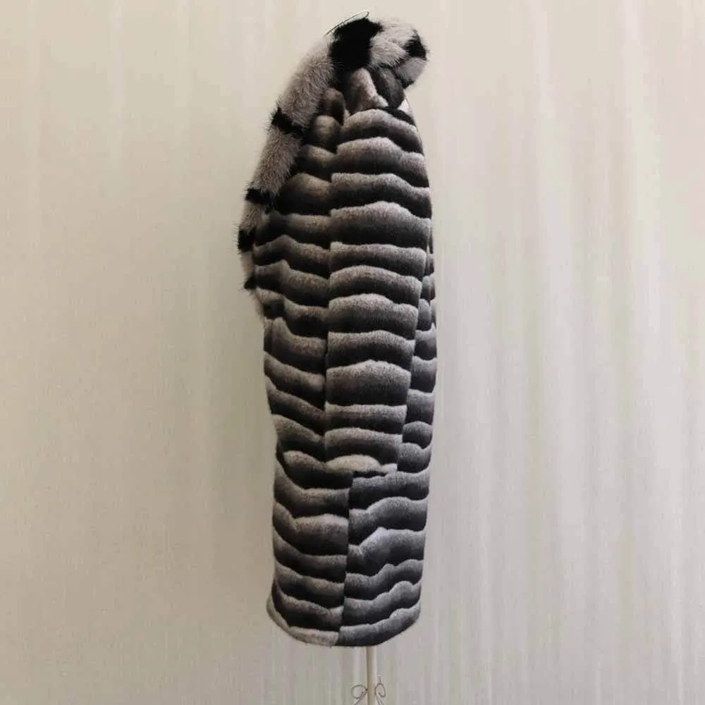 Zebra Print Faux Fur Lapel Long Coat sold by GTHIC product image thumbnail 4