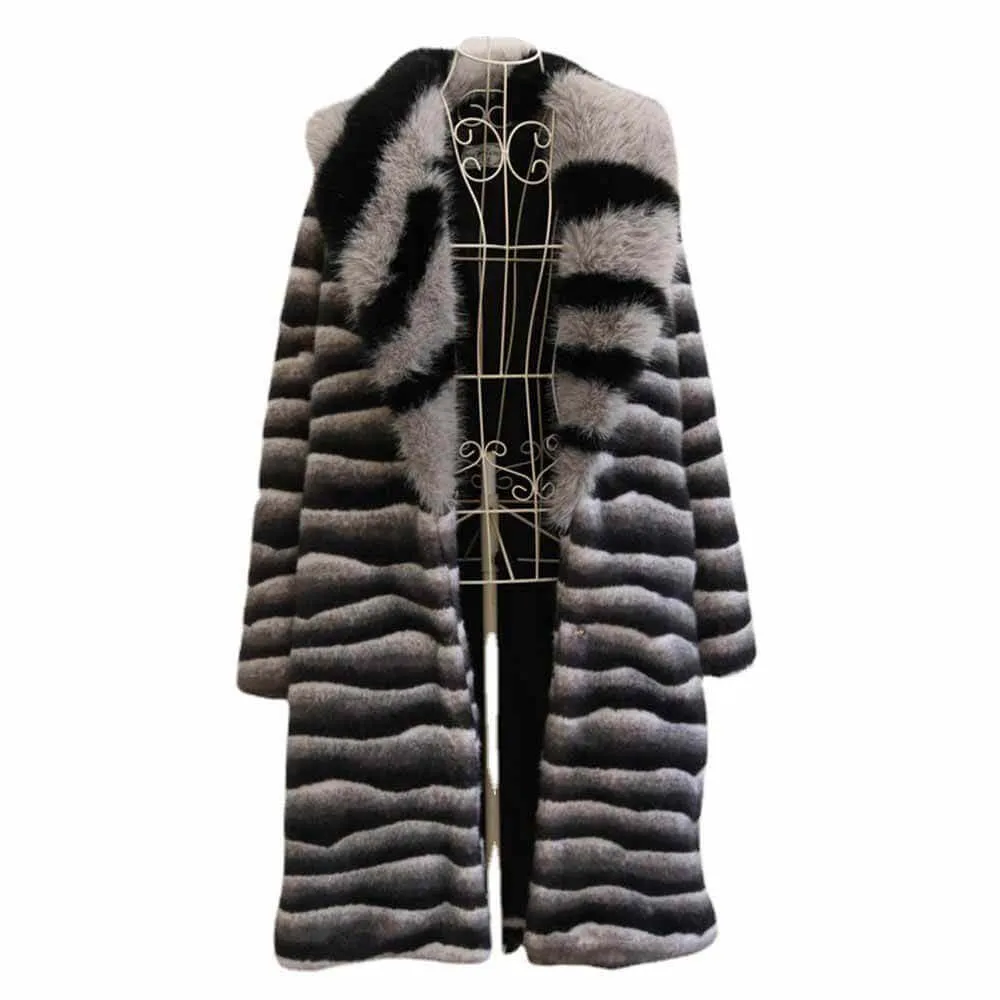 Zebra Print Faux Fur Lapel Long Coat sold by GTHIC product image thumbnail 3