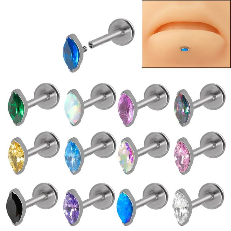 Simple Zircon G23 Titanium Lip Studs Earring made by GTHIC
