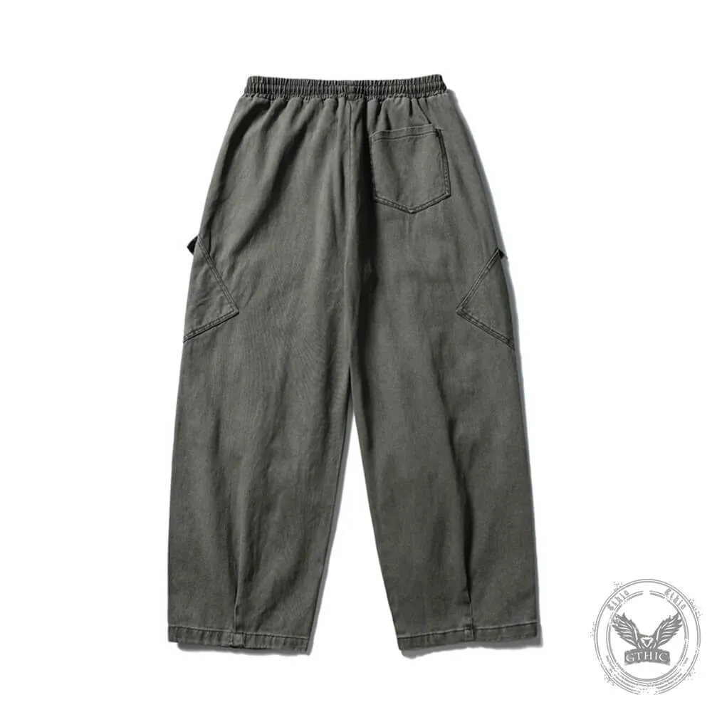Retro Washed Multi-Pocket Wide-Leg Scimitar Pants sold by GTHIC product image thumbnail 3