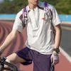 Fashion Colorblock Half-Zip Loose Sports T-shirt sold by GTHIC
