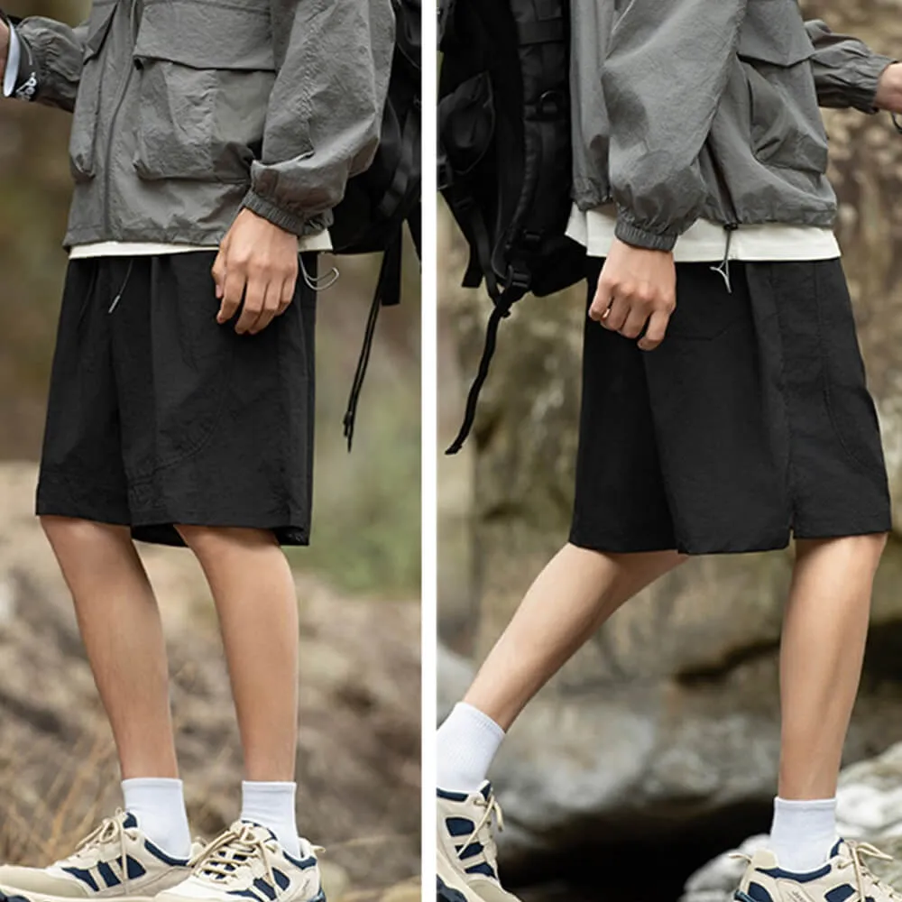 Retro Waterproof Solid Color Sports Ice Silk Shorts sold by GTHIC product image thumbnail 3