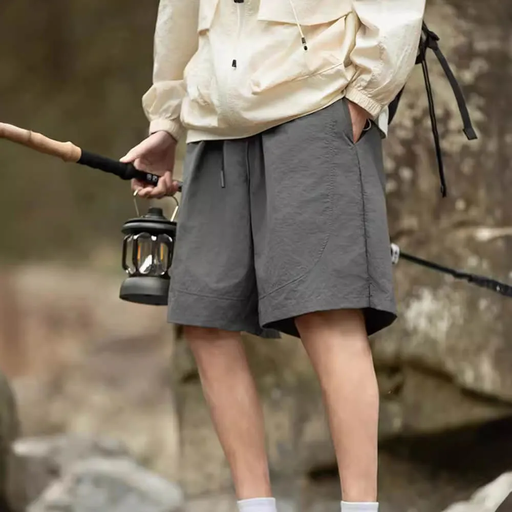 Retro Waterproof Solid Color Sports Ice Silk Shorts sold by GTHIC