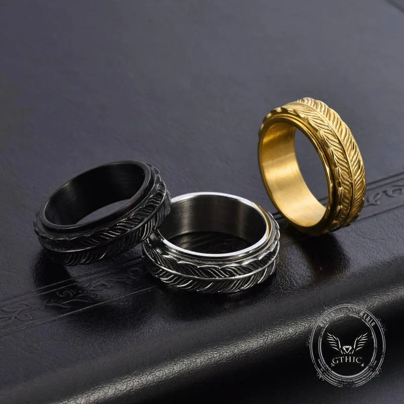 Vintage Goldfish Tail Stainless Steel Spinner Ring sold by GTHIC product image thumbnail 3