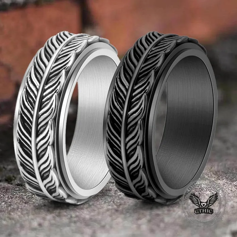 Vintage Goldfish Tail Stainless Steel Spinner Ring sold by GTHIC product image thumbnail 4