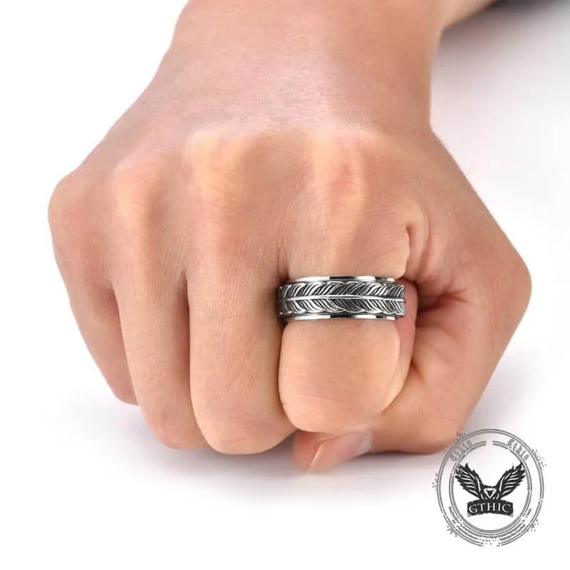 Vintage Goldfish Tail Stainless Steel Spinner Ring sold by GTHIC product image thumbnail 2