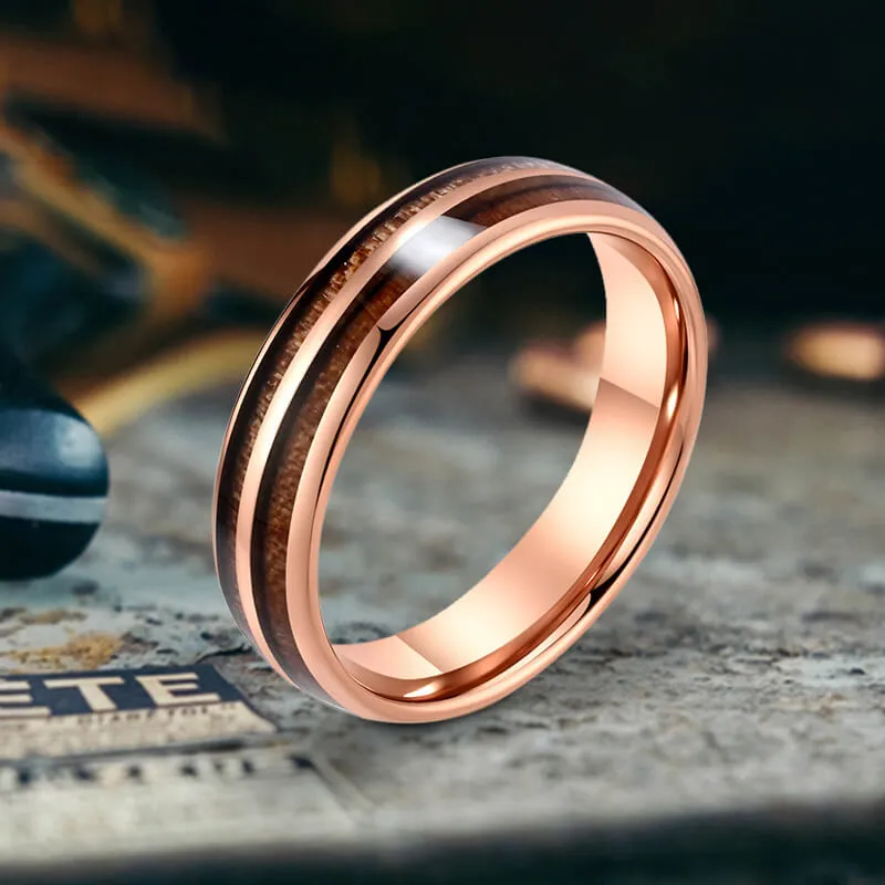 Simple Double-Layer Wood Grain Tungsten Steel Ring sold by GTHIC product image thumbnail 5