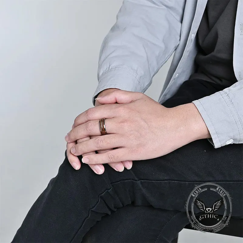 Simple Double-Layer Wood Grain Tungsten Steel Ring sold by GTHIC product image thumbnail 2