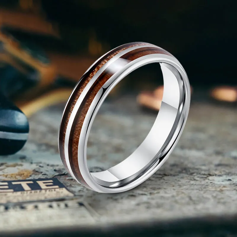 Simple Double-Layer Wood Grain Tungsten Steel Ring sold by GTHIC product image thumbnail 3
