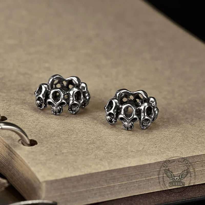 Punk Hollow Skull Stainless Steel Ear Cuffs sold by GTHIC product image thumbnail 5