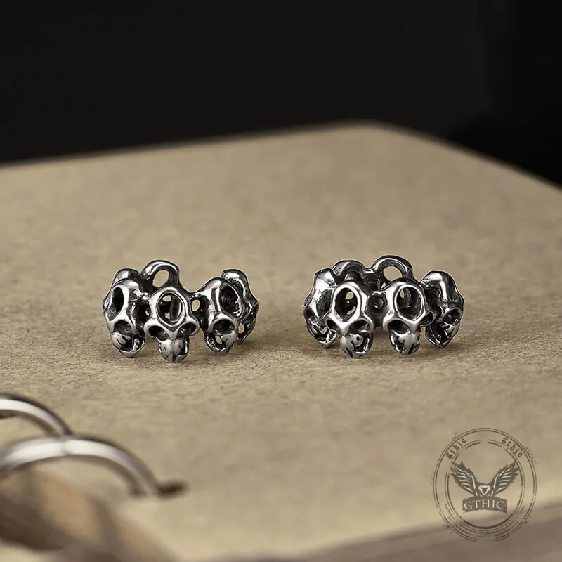 Punk Hollow Skull Stainless Steel Ear Cuffs sold by GTHIC product image thumbnail 4