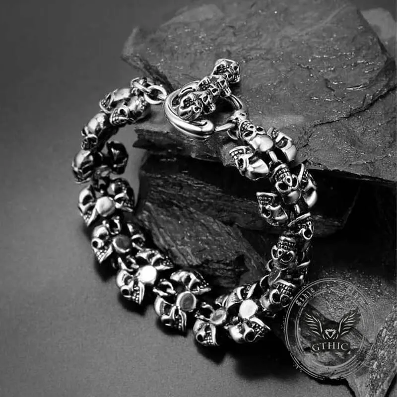 Gothic Skull Domineering Stainless Steel Bracelet sold by GTHIC product image thumbnail 5