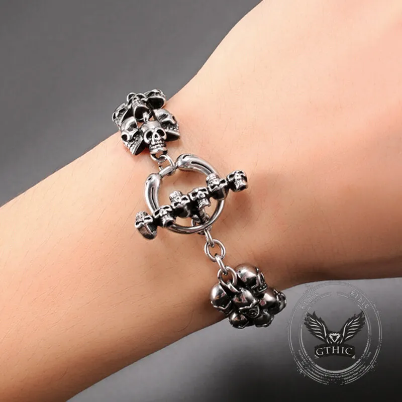 Gothic Skull Domineering Stainless Steel Bracelet sold by GTHIC product image thumbnail 2