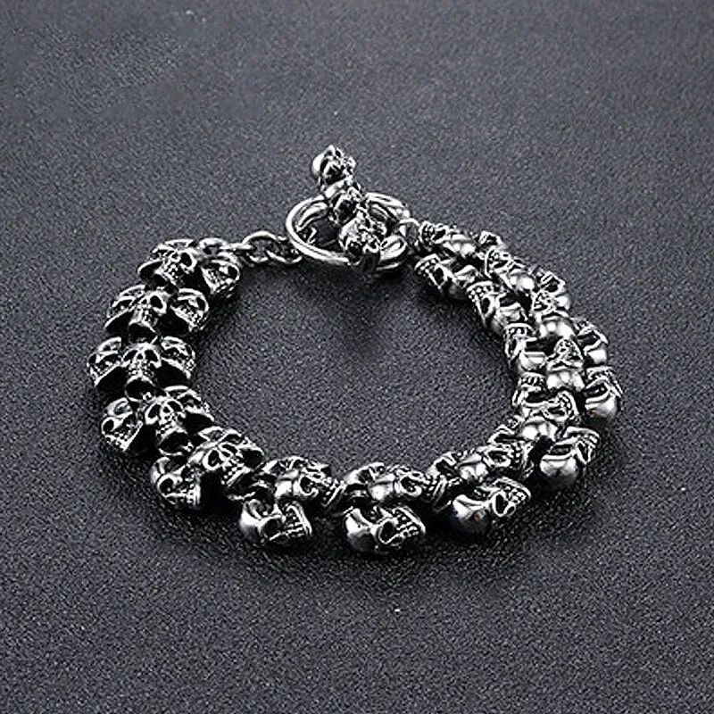 Gothic Skull Domineering Stainless Steel Bracelet sold by GTHIC