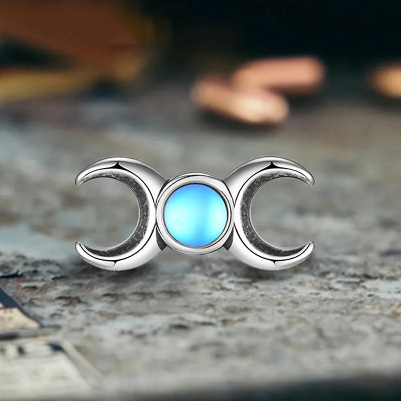 Simple Triple Moon Goddess Stainless Steel Earrings sold by GTHIC product image thumbnail 3