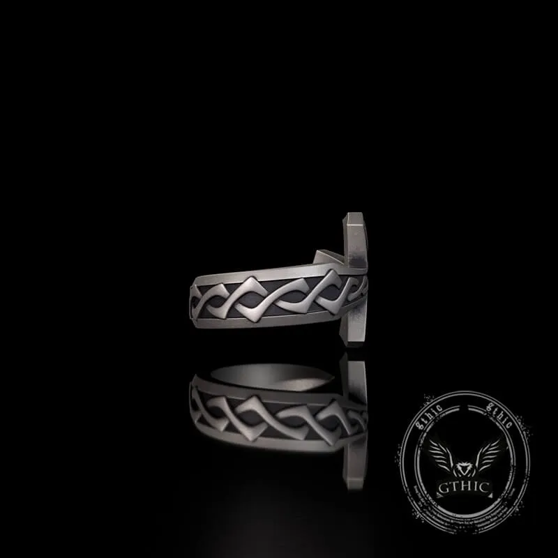 Vintage Cross Sword Sterling Silver Open Ring sold by GTHIC product image thumbnail 4