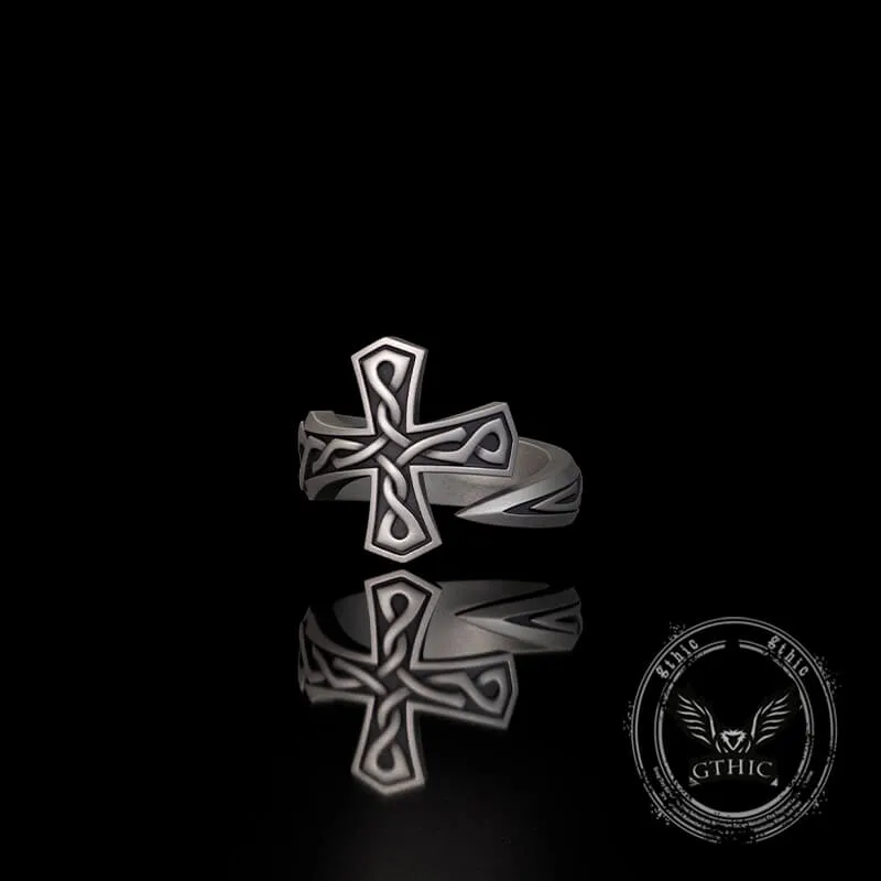 Vintage Cross Sword Sterling Silver Open Ring sold by GTHIC product image thumbnail 2