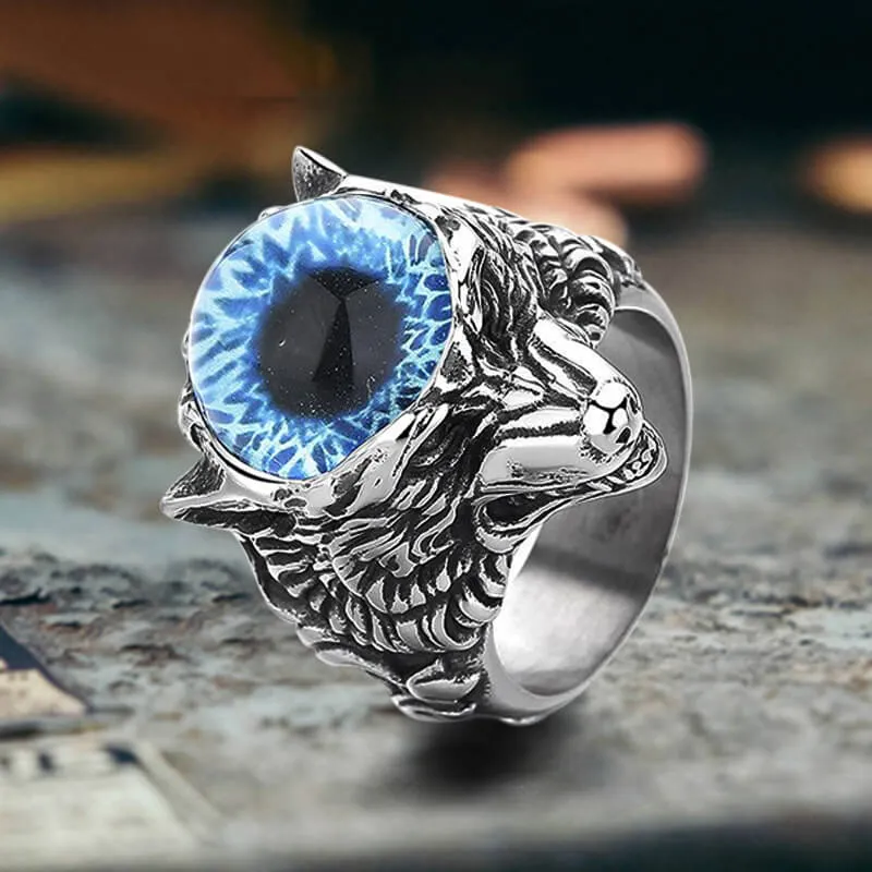 Gothic Devil Eye Fierce Wolf Stainless Steel Ring sold by GTHIC product image thumbnail 4