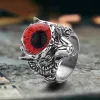 Gothic Devil Eye Fierce Wolf Stainless Steel Ring sold by GTHIC