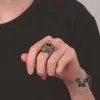 Gothic Devil Eye Fierce Wolf Stainless Steel Ring sold by GTHIC