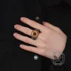 Vintage Devil Eye Angel Cross Stainless Steel Ring sold by GTHIC
