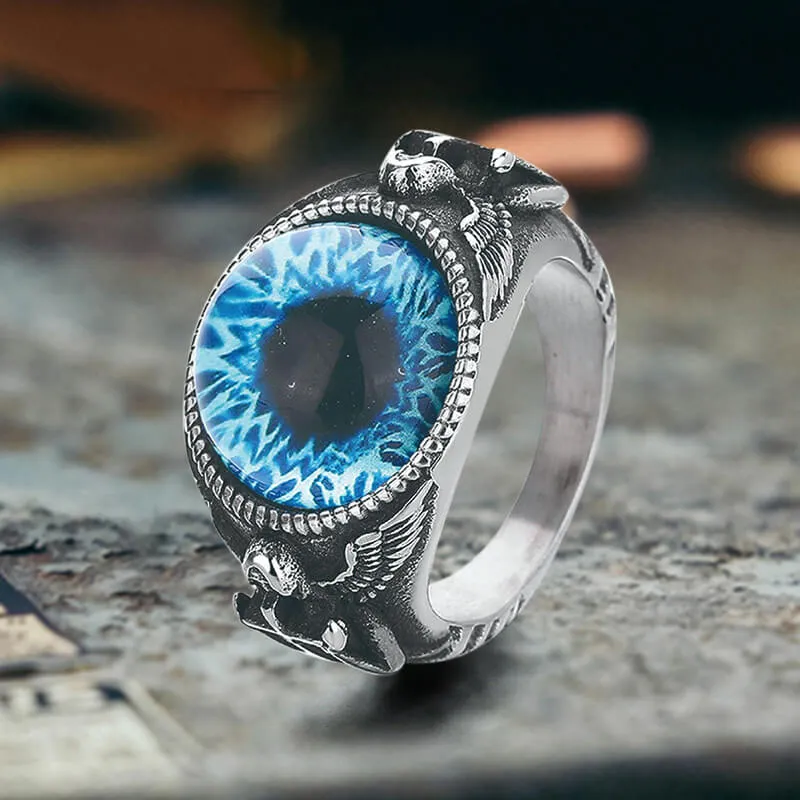 Vintage Devil Eye Angel Cross Stainless Steel Ring sold by GTHIC product image thumbnail 5