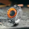 Vintage Devil Eye Angel Cross Stainless Steel Ring sold by GTHIC