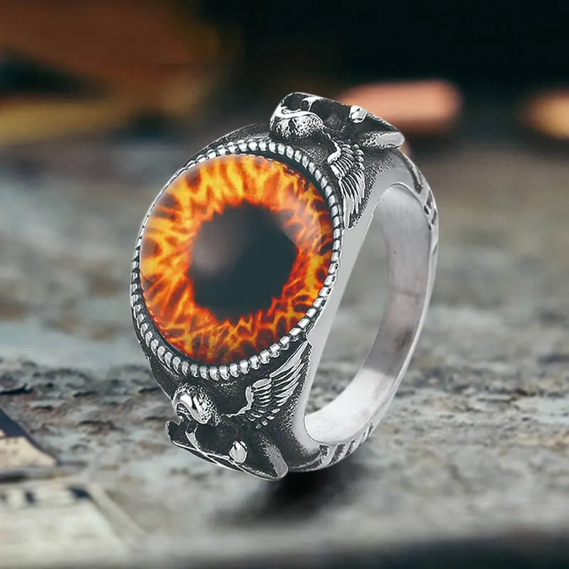 Vintage Devil Eye Angel Cross Stainless Steel Ring sold by GTHIC product image thumbnail 3