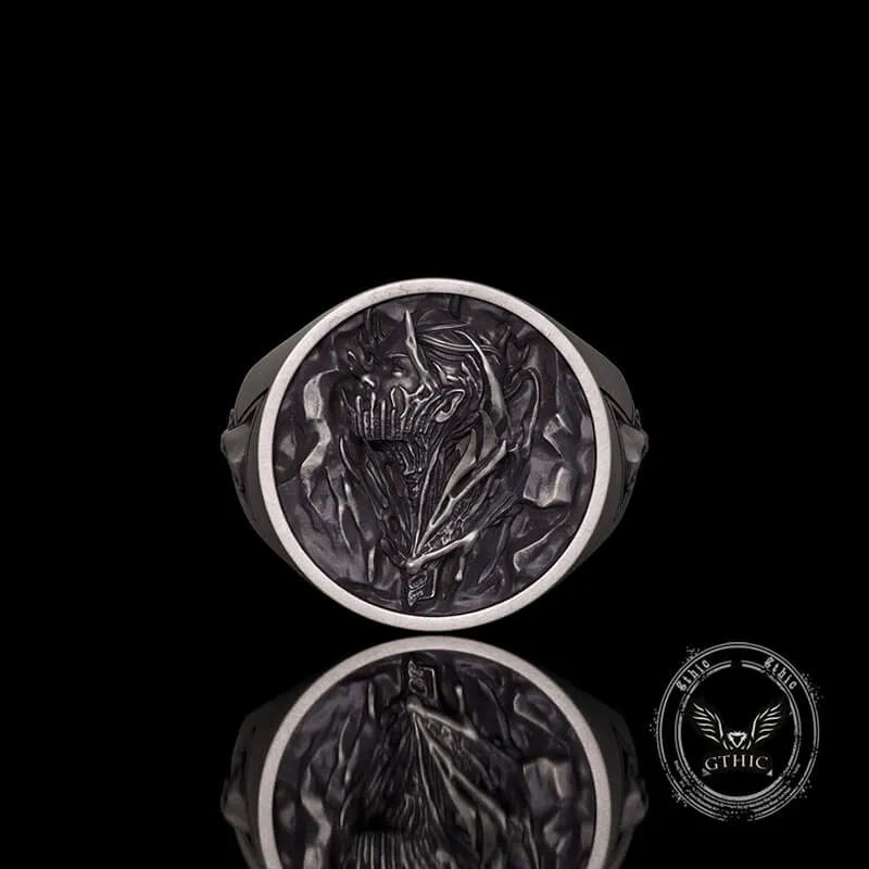 Witch Demon Lightning Skull Sterling Silver Ring sold by GTHIC product image thumbnail 2