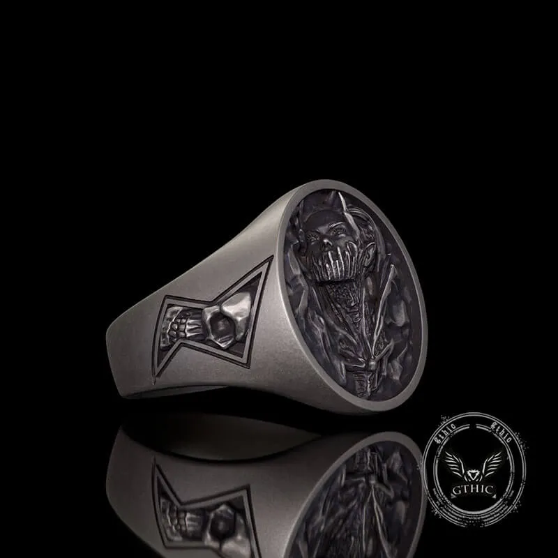 Witch Demon Lightning Skull Sterling Silver Ring sold by GTHIC product image thumbnail 5