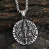 Vintage Viking Rune Odin Raven Stainless Steel Pendant sold by GTHIC