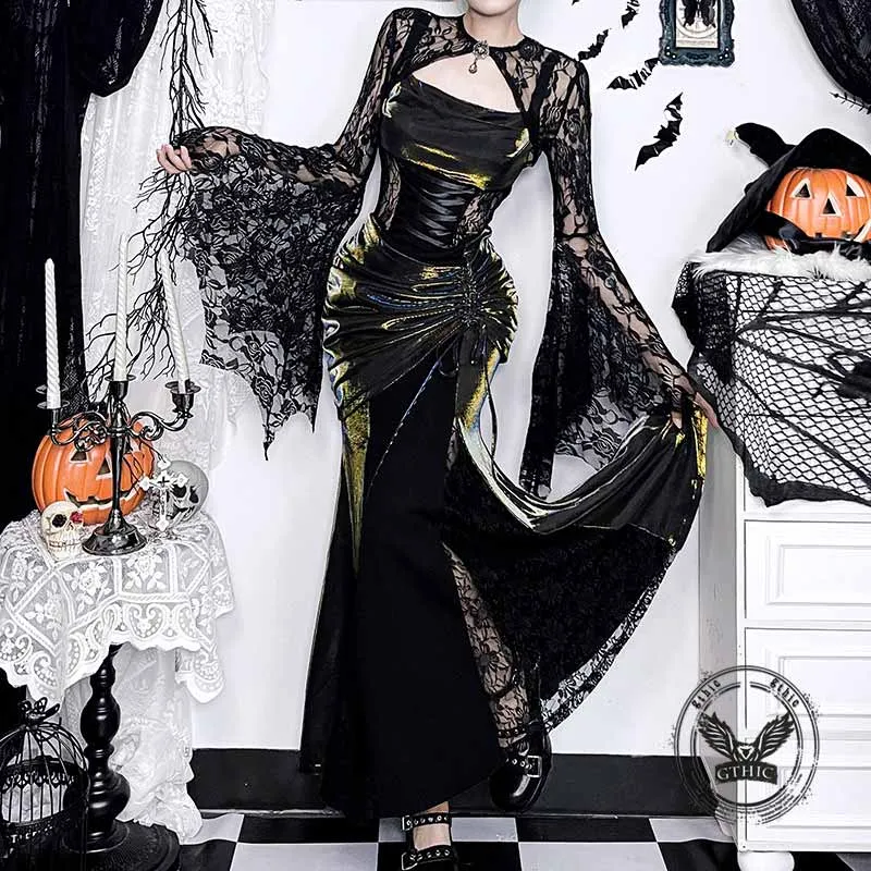 Gothic Lace Batwing Sleeve Slim Cover-Up And Dress sold by GTHIC product image thumbnail 2