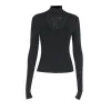 Gothic Mesh Hollow Cross Slim Long Sleeve Top sold by GTHIC
