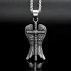 Vintage Angel Wing Cross Stainless Steel Pendant sold by GTHIC