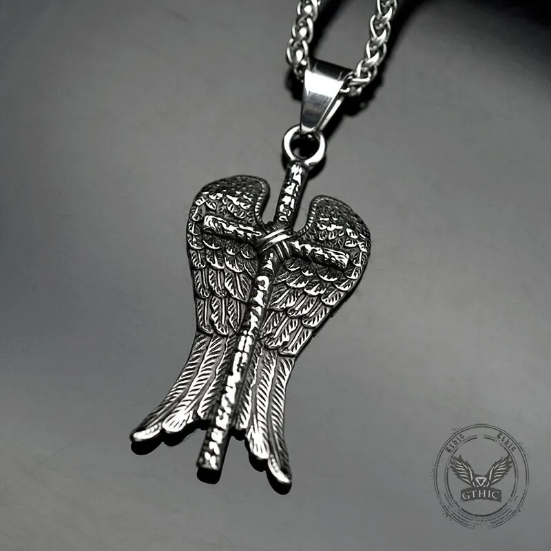Vintage Angel Wing Cross Stainless Steel Pendant sold by GTHIC product image thumbnail 2