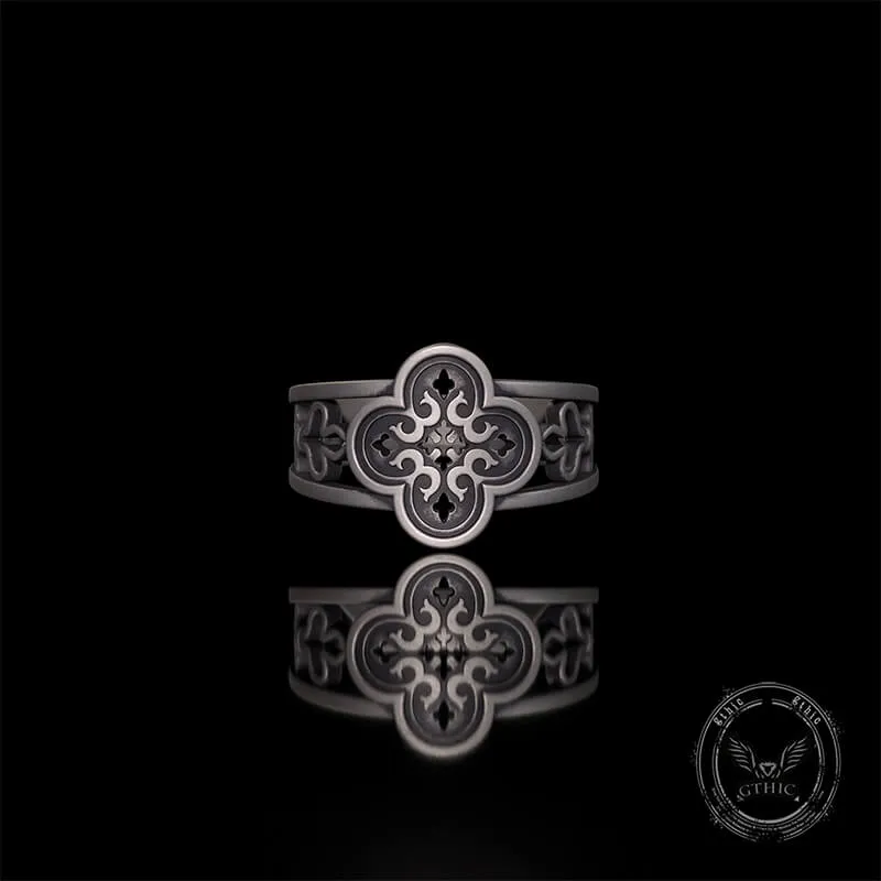 Vintage Hollow Floral Pattern Sterling Silver Ring sold by GTHIC product image thumbnail 3