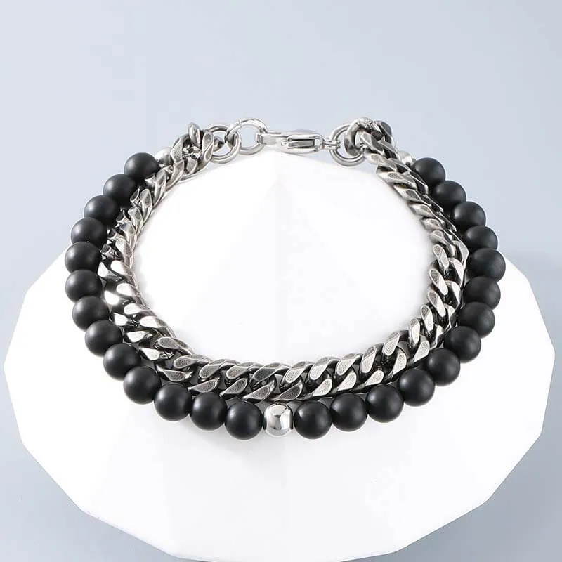 Vintage Beads Cuban Chain Stainless Steel Bracelet sold by GTHIC product image thumbnail 5