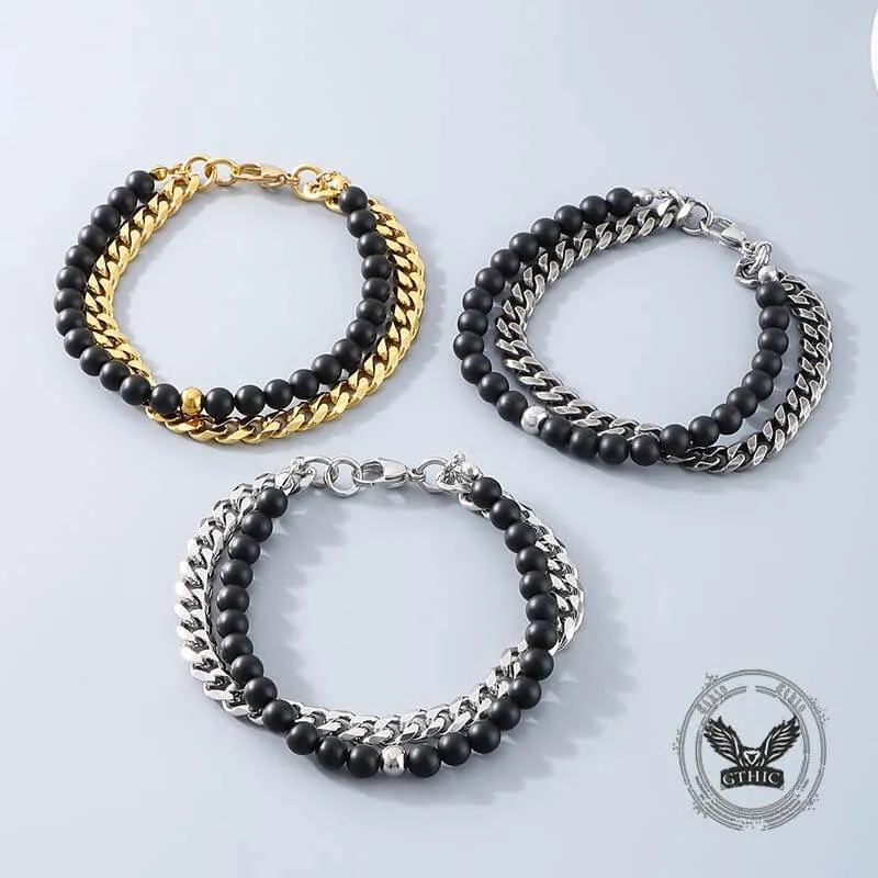 Vintage Beads Cuban Chain Stainless Steel Bracelet sold by GTHIC