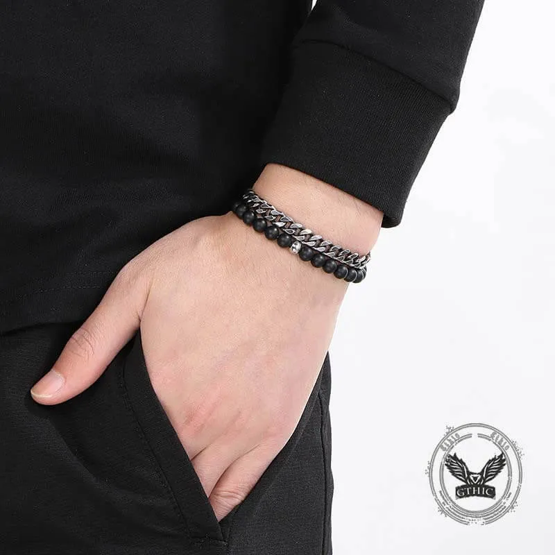 Vintage Beads Cuban Chain Stainless Steel Bracelet sold by GTHIC product image thumbnail 2