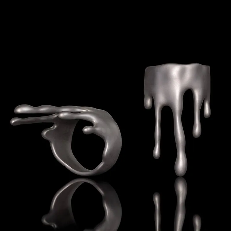 Simple Water Drop Shape Sterling Silver Ring sold by GTHIC product image thumbnail 2