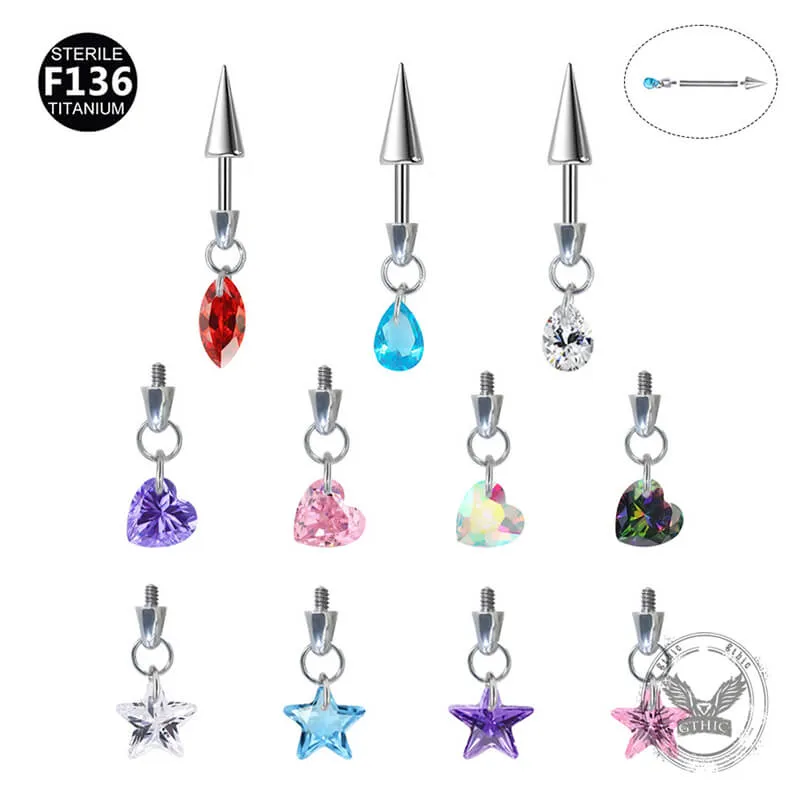 Fashionable Star Heart Titanium Alloy Earrings Ear Bone Studs sold by GTHIC