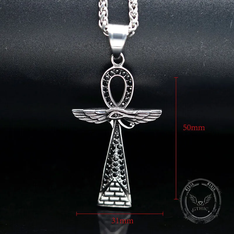 Vintage Cross Pyramid Horus Eye Stainless Steel Pendant sold by GTHIC product image thumbnail 4