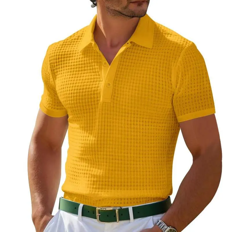 Solid Color Sports Lapel Short-Sleeved Polo Shirt sold by GTHIC